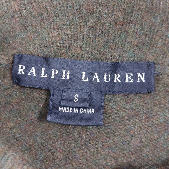 Ralph Lauren Olive Green Wool-Cashmere Knit Toggle Shawl Collar Mini Dre… - Picture 14 of 16